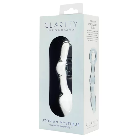 Clarity Utopian Mystique - uurrettu lasinen anaalidildo (läpinäkyvä)