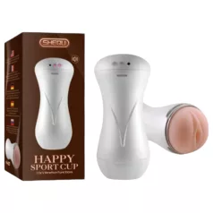   Lonely Happy - ladattava ääntelevä masturbaattori - valkoinen/nude