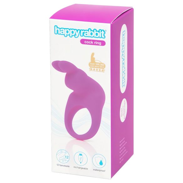 Happyrabbit Cock - Ladattava värisevä penisrengas (purppura)