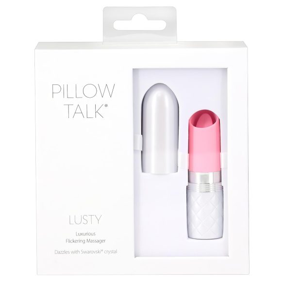 Pillow Talk Lusty - ladattava kielivibraattori, sauva (pinkki)