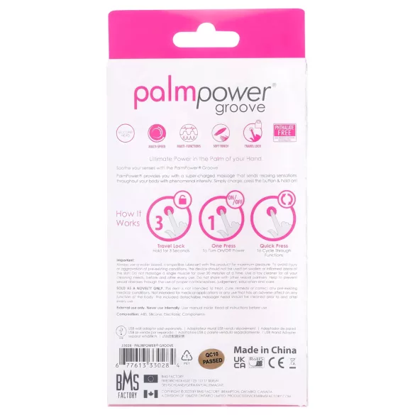 PalmPower - ladattava hierontavibraattori - pinkki