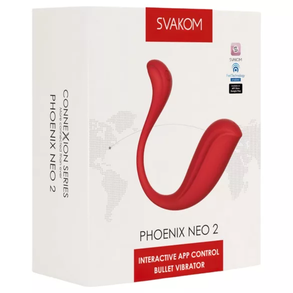 Svakom Phoenix Neo 2 - vibraatiomuna - kaukosäädin - punainen