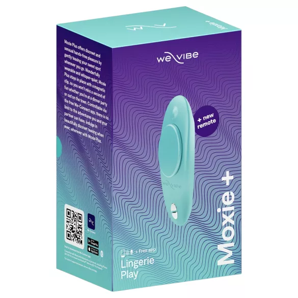 We-Vibe Moxie+ - puettavissa oleva sovellus- ja kaukosäädettävä klitoriskiihotin (turkoosi)