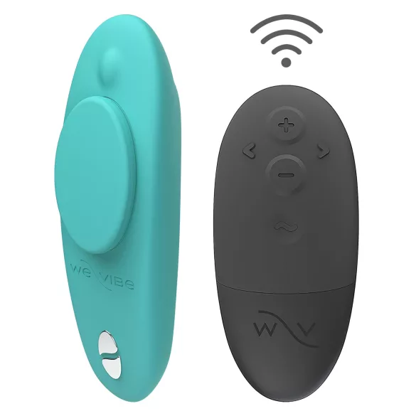 We-Vibe Moxie+ - puettavissa oleva sovellus- ja kaukosäädettävä klitoriskiihotin (turkoosi)
