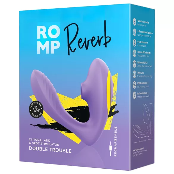 ROMP Reverb - G-pistevibraattori ja klitoriskiihotin - violetti