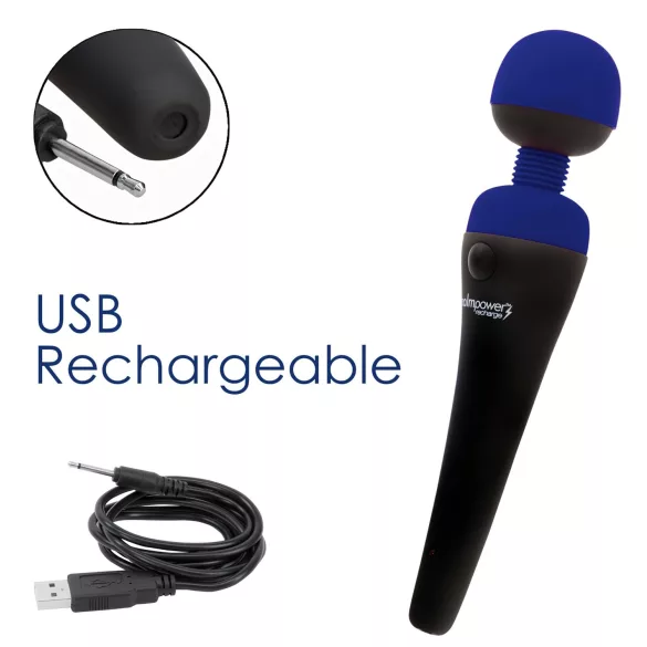 PalmPower recharge - ladattava hierontavibraattori (sininen)