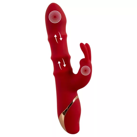 You2Toys Rabbit - vibraattori liikkuvalla renkaalla - punainen