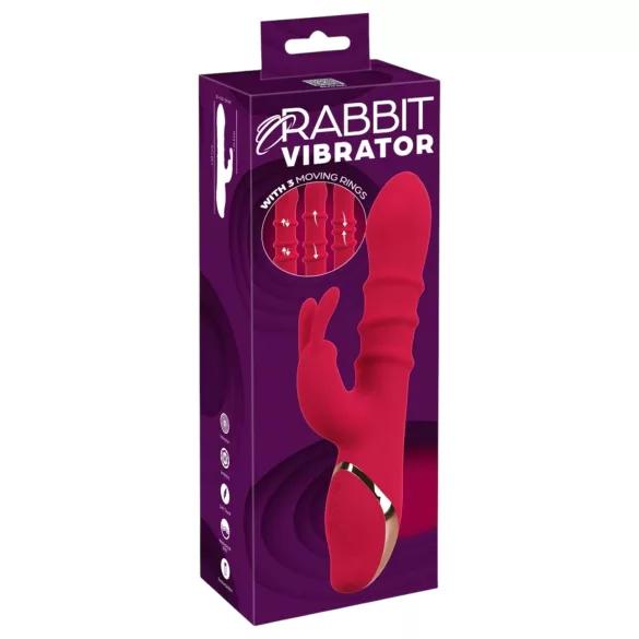 You2Toys Rabbit - vibraattori liikkuvalla renkaalla - punainen