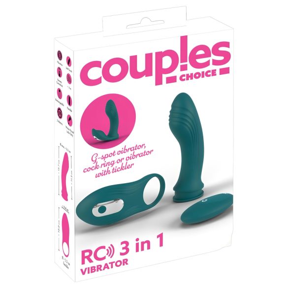 Couples Choice - 3in1 muunneltava vibraattori (turkoosi)
