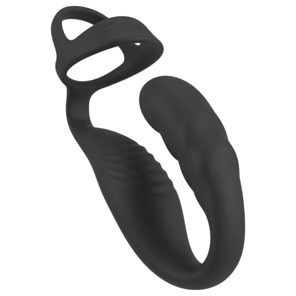 Rebel - prostate vibraattori penis- ja kivestenrengas - musta