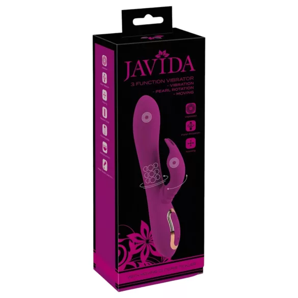 Javida - 3-in-1 helmiäiskuvioitu pyörivä vibraattori (liila)