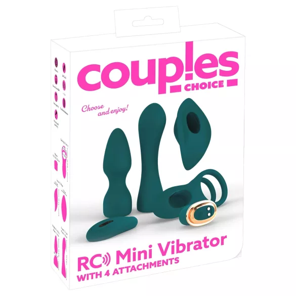 Couples Choice - 4-in-1 muunneltava kaukosäätimellä ohjattava vibraattori (turkoosi)