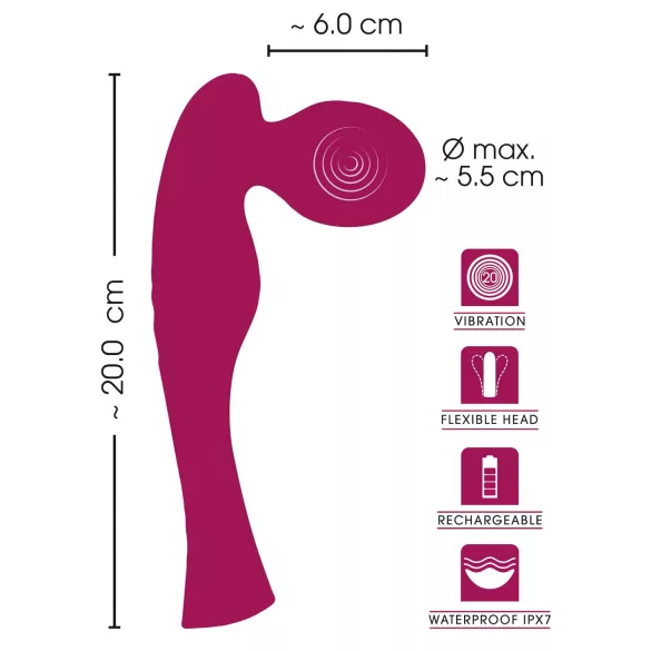 SMILE - sauva-vibraattori - ladattava - pinkki
