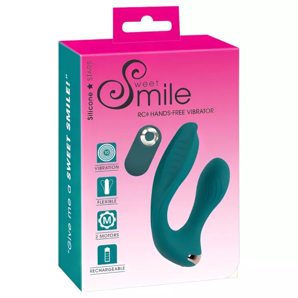 SMILE Hands-free - puettava kiinnitettävä vibraattori (turkoosi)