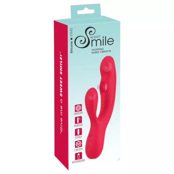 Smile Thumping Rabbit - ladattava 3 moottorin vibraattori - punainen