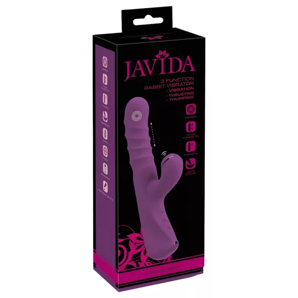 Javida - 3in1 pupuvibraattori - värisevä klitoris- ja g-piste - lila