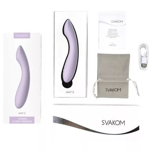 Svakom Amy 2 - ladattava, vedenpitävä G-pistevibraattori (violetti)