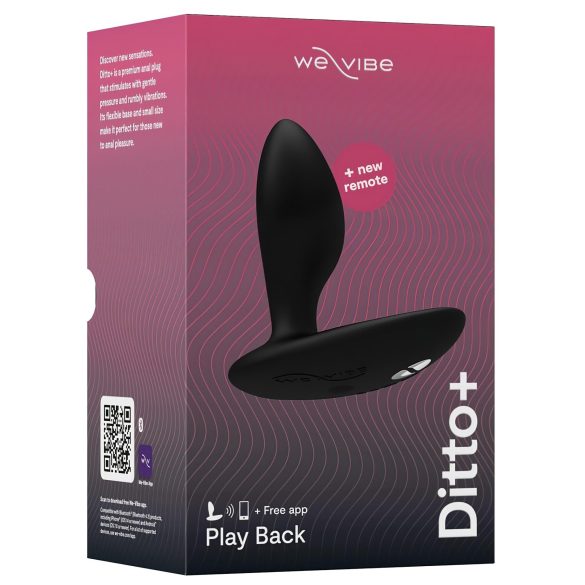 We-Vibe Ditto+ - anaalivibraattori kaukosäädöllä - ladattava, musta