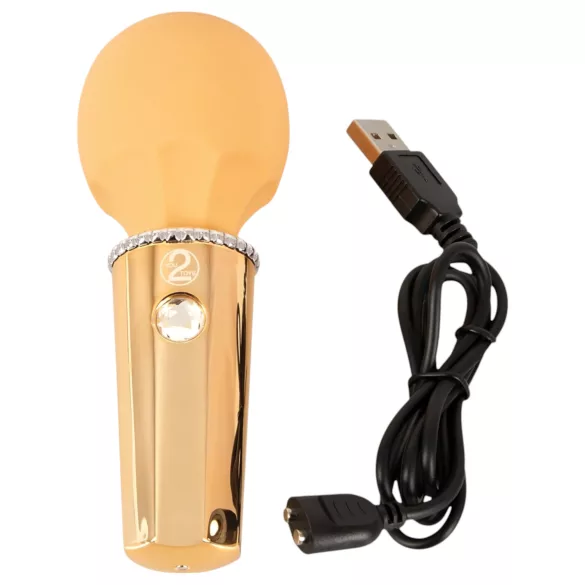 You2Toys - mini wand hieromasauva - ladattava vibraattori - keltainen