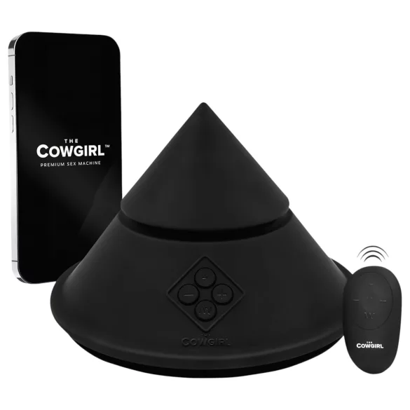 The Cowgirl Cone - älykäs seksikone erilaisilla lisäosilla (musta)