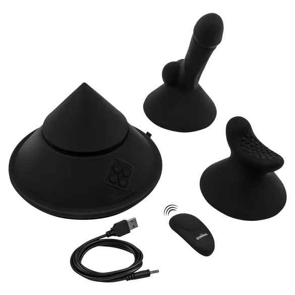 The Cowgirl Cone - älykäs seksikone erilaisilla lisäosilla (musta)
