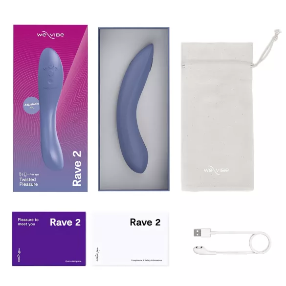 We-Vibe Rave 2 - Sovelluksella ohjattava G-pistevibraattori (sininen)