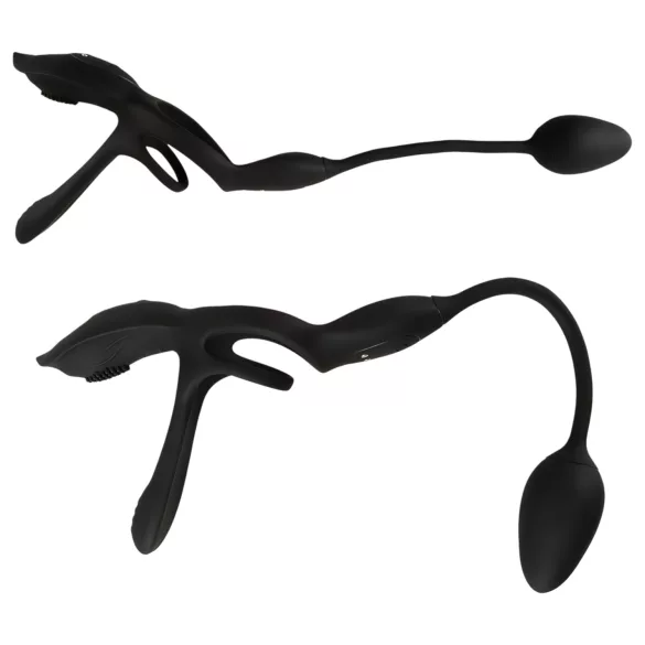 Couples Choice - monikäyttöinen vibraattoripenisholkki - musta