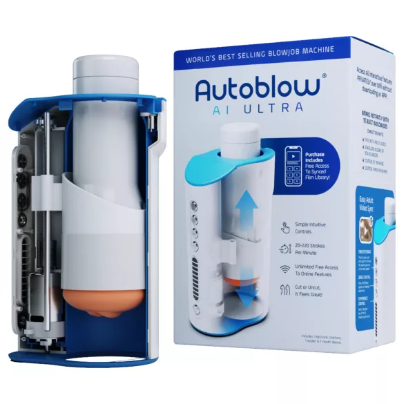 Autoblow A.I. Ultra - sähköinen suihinmasturbaattori - valkoinen