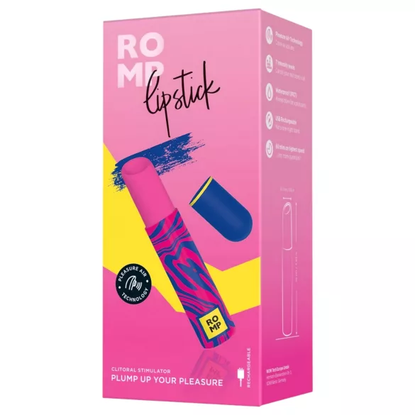 ROMP Lipstick - ladattava klitoriskiihotin - paineaallot - pinkki