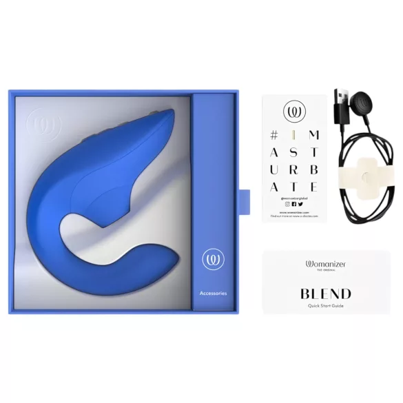 Womanizer Blend - G-pistevibraattori ja klitoriskiihotin (sininen)