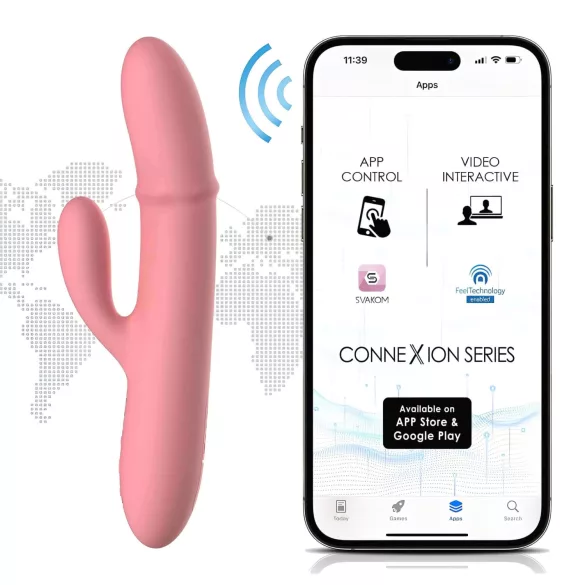 Svakom Mora Neo - sovelluksella ohjattava helmirakenteinen klitoriskiihotin (pinkki)