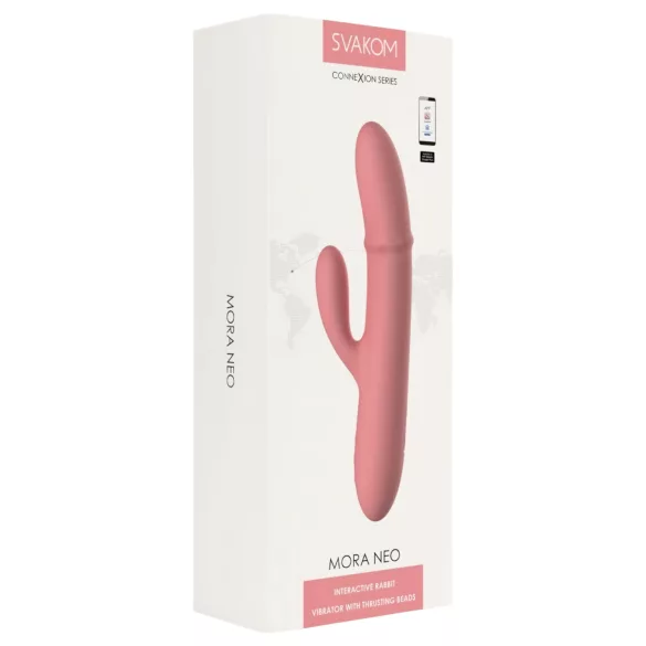 Svakom Mora Neo - sovelluksella ohjattava helmirakenteinen klitoriskiihotin (pinkki)