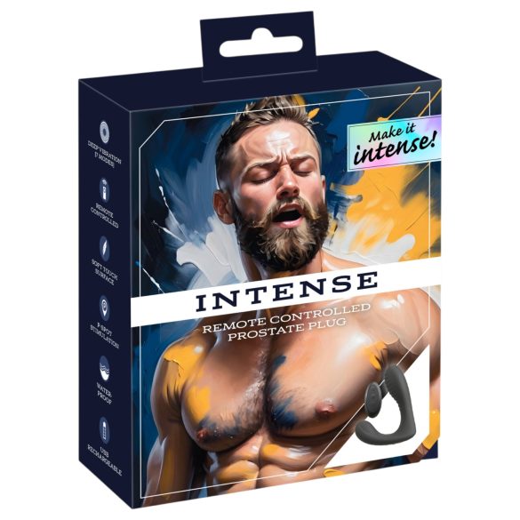 Intense - kaukosäätimellä varustettu eturauhasvibraattori (musta)