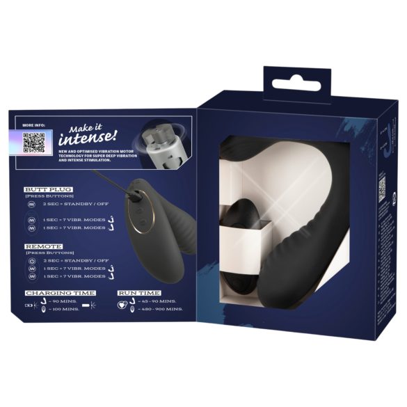 Intense - kaukosäätimellä varustettu eturauhasvibraattori (musta)