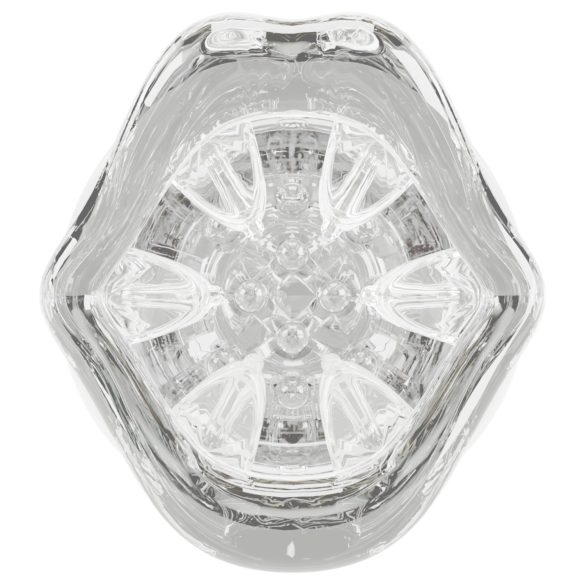 Stroker - vibraatio pyörivä masturbaattori - läpinäkyvä