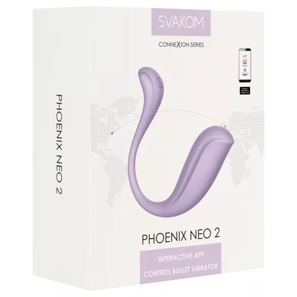 Svakom Phoenix Neo 2 - vibraatiomuna - älyohjaus - violetti