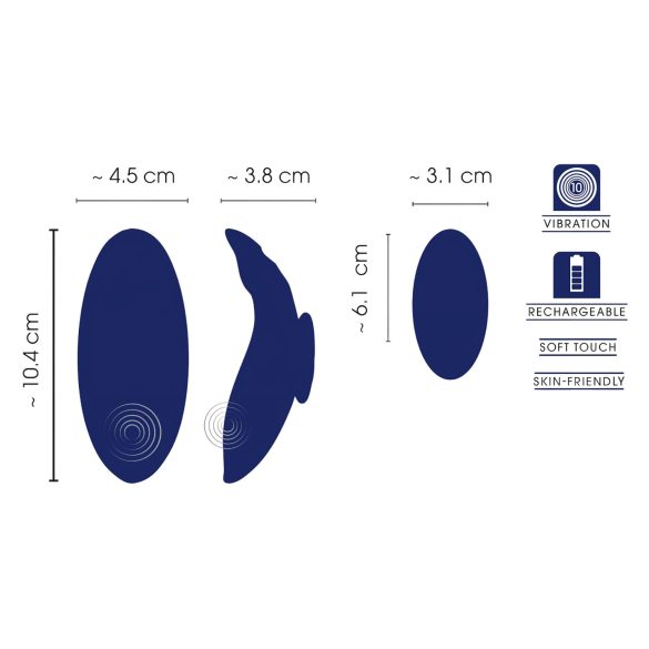 Smile - ohut kaukosäädettävä vibraattoripikkuhousu - sininen