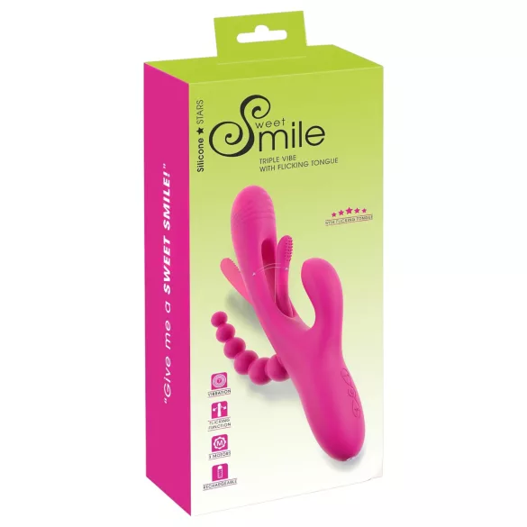 SMILE - kolmoisvarsinen, kielellinen vibraattori (pinkki)