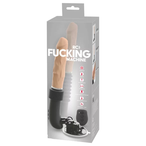 You2Toys - työntävä vibrator kone kaukosäätimellä - luonnollinen