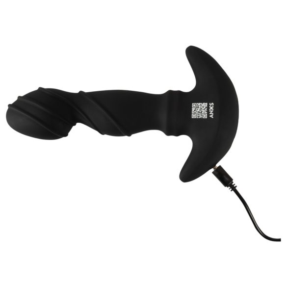 ANOS - prostate vibratori - liikkuva rengas - silikonia - musta