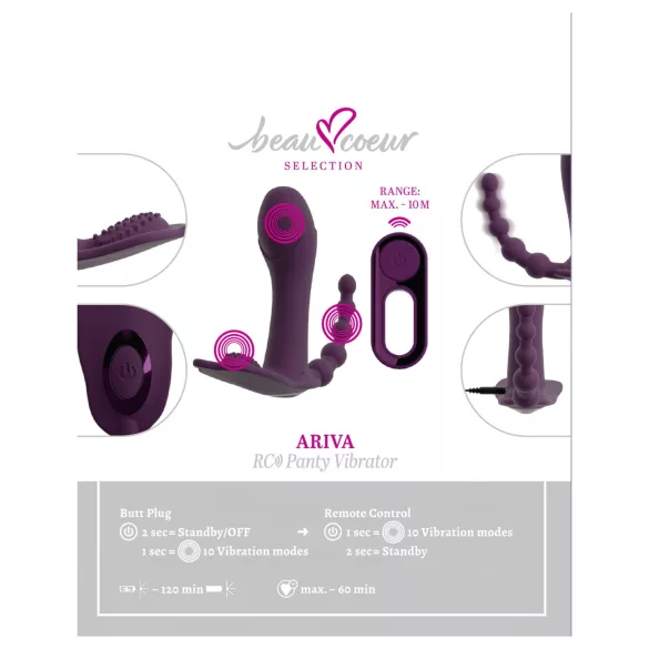 Beau Coeur Ariva - 3-in-1 alusasuvibraattori - liila