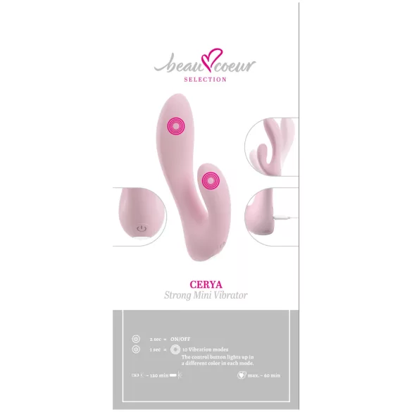 Beau Coeur Cerya - minikokoinen klitoriskiihotin (vaalea pinkki)