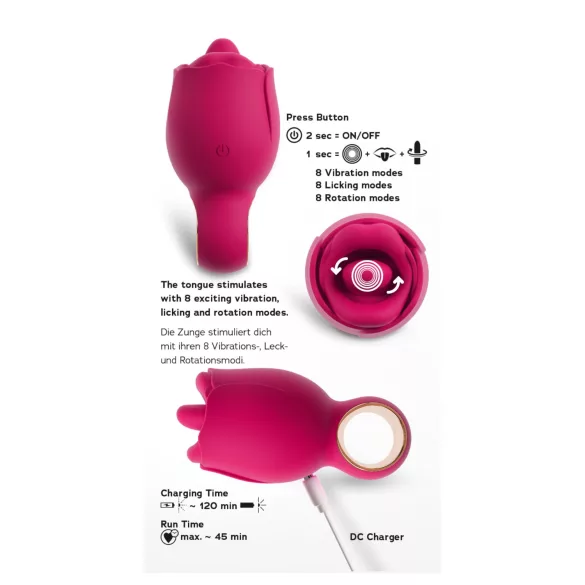 You2Toys Oral Fun - kielellinen klitoriskiihotin vibraattori (vaaleanpunainen)