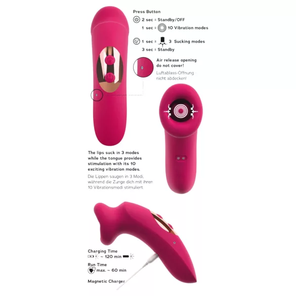 You2Toys Oral Fun - imevä ja nuoleva klitoriskiihotin (vaaleanpunainen)