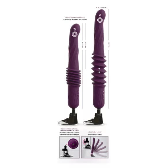 You2Toys - kauko-ohjattava lämmitettävä työntävä vibraattori (violetti)