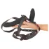 You2Toys - kauko-ohjattava kaksinkertainen strap-on-vibraattori (musta)