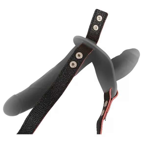 You2Toys - kauko-ohjattava kaksinkertainen strap-on-vibraattori (musta)