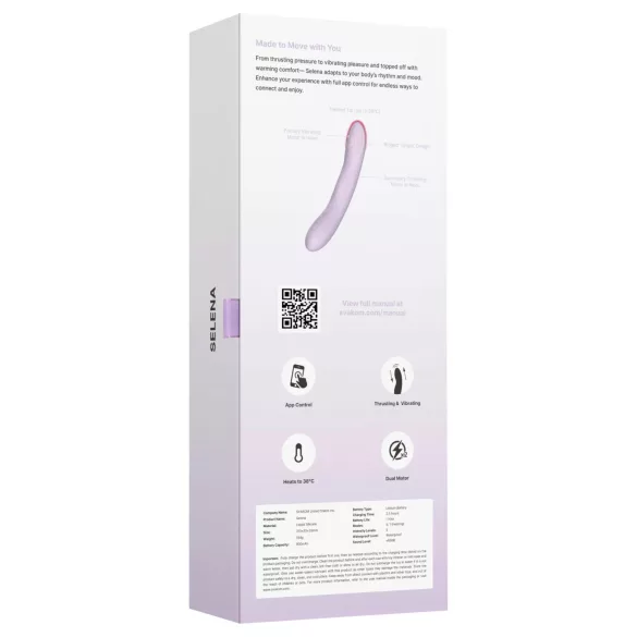 Svakom Selena - lämpiävä, työntävä G-pistevibraattori (violetti)