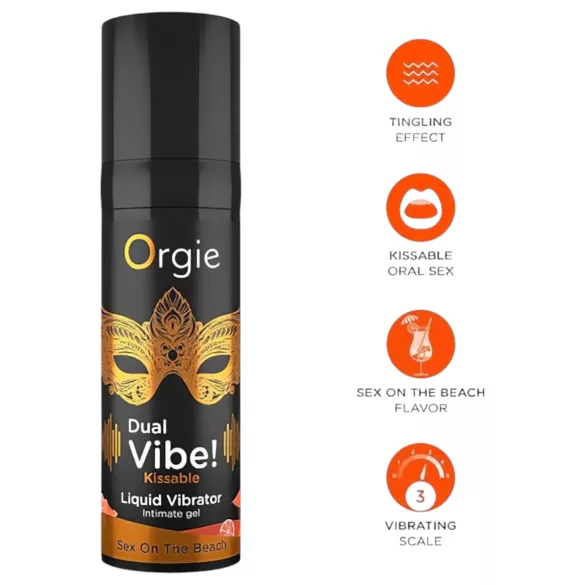 Orgie Dual Vibe - unisex nestemäinen vibraattori - Sex on the Beach (15 ml)