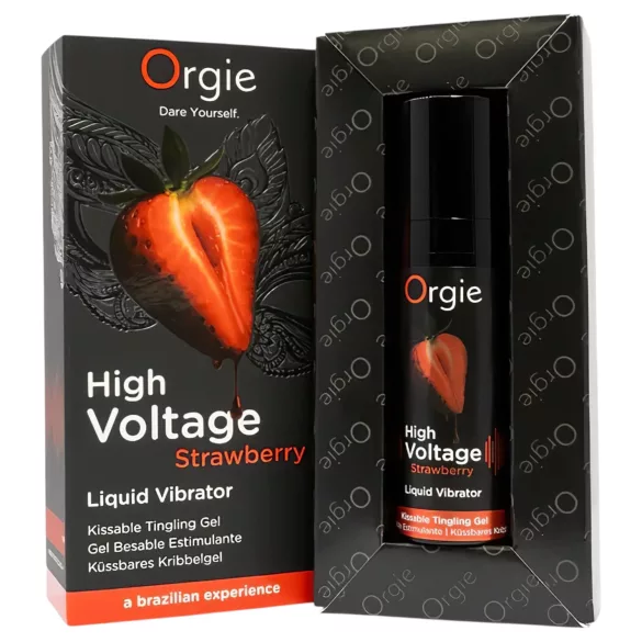 Orgie High Voltage - nestemäinen vibraattori - mansikka - 15 ml